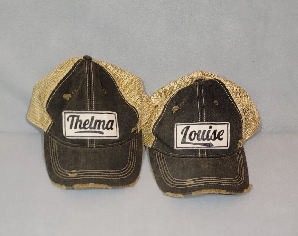 Thelma & Louise Headmost Distressed Trucker Hats Set of 2 NWOT